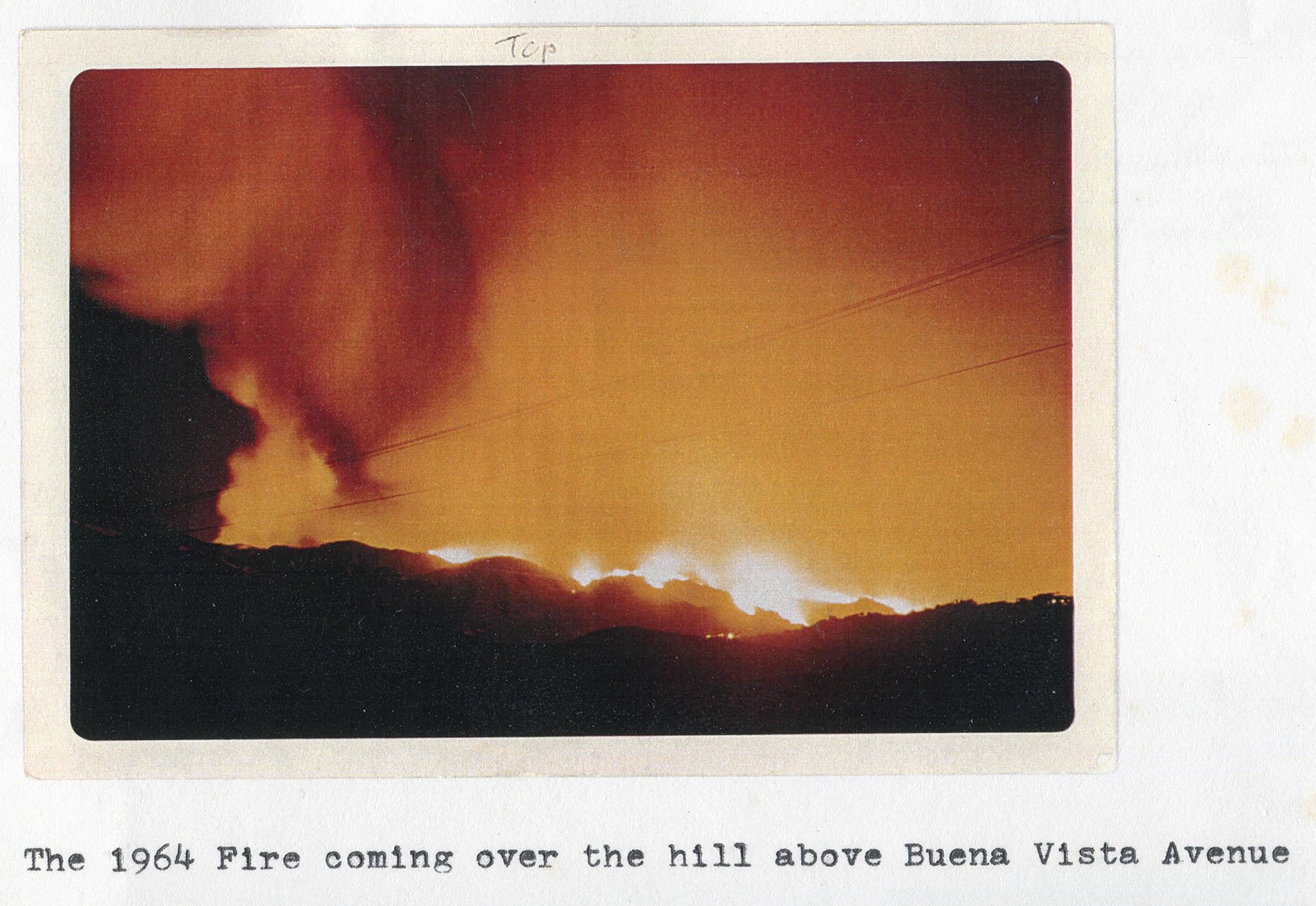 1964 Coyote Fire over Buena Vista Avenue