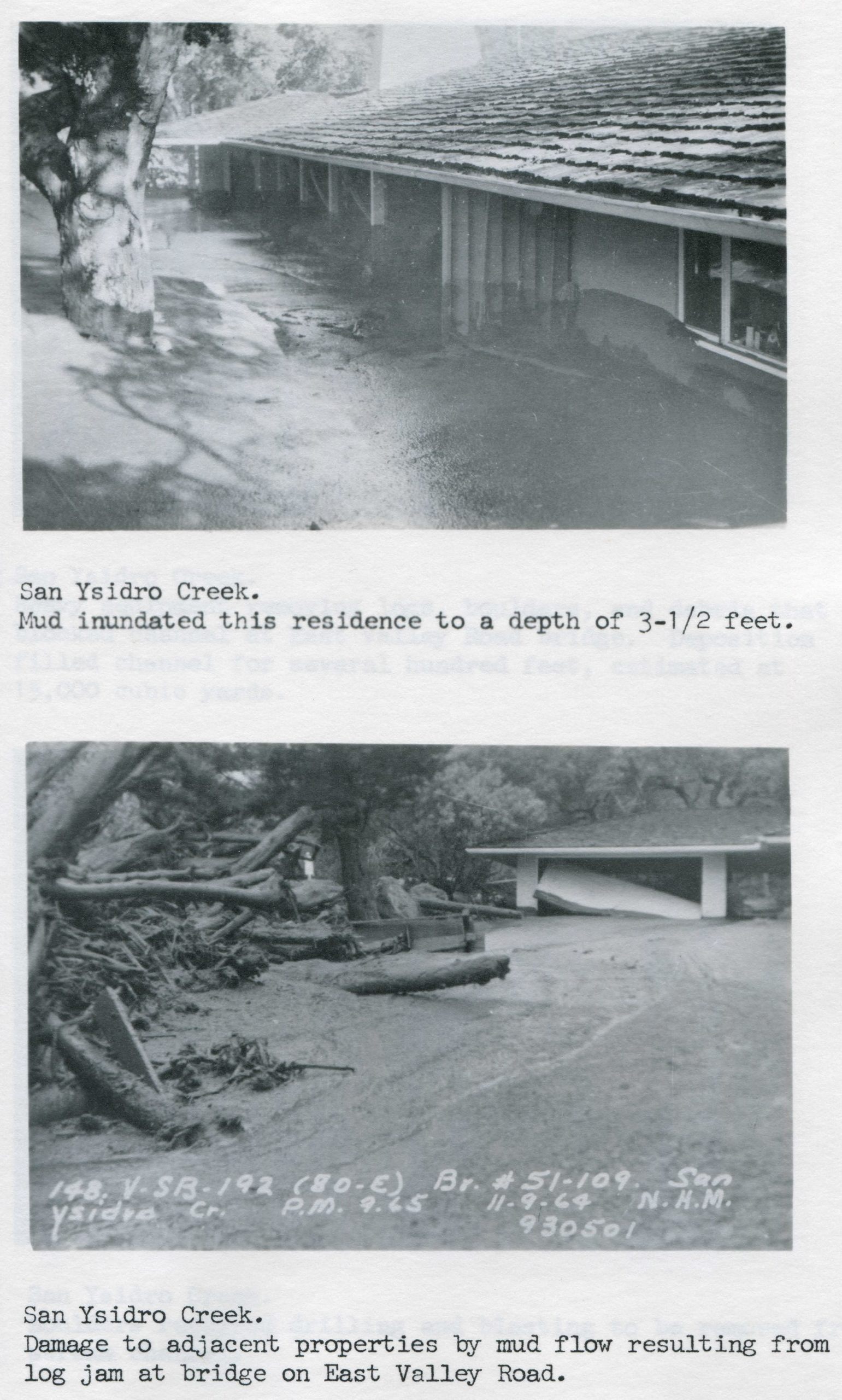 San Ysidro Creek damage, 1964
