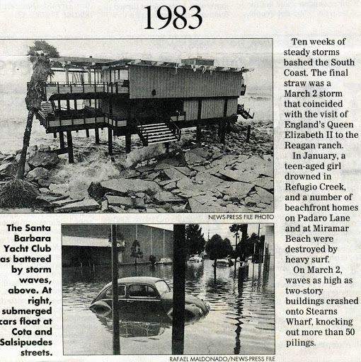Santa Barbara Waterfront and downtown after 1983 storms