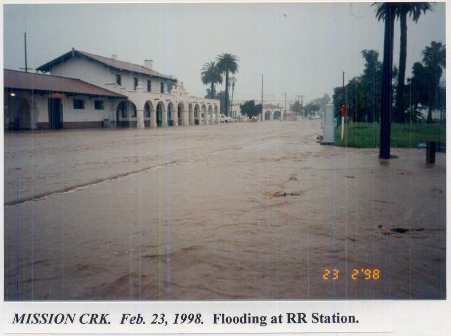 Flooding at Mission Creek, February 23, 1998