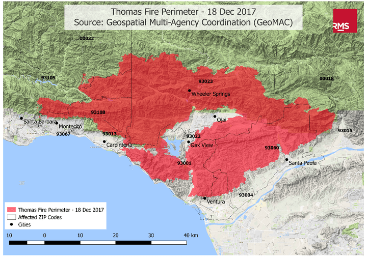 December 20, 2017 Fire Perimeter Map