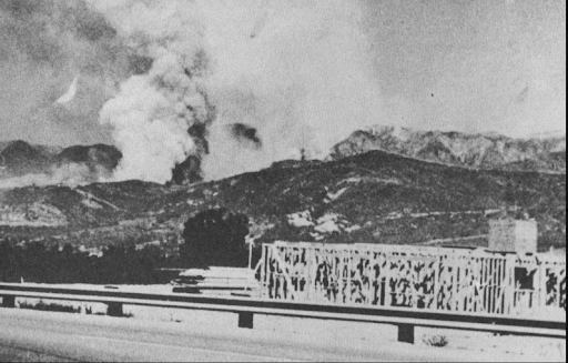 Romero Fire from Carpinteria, 1971.